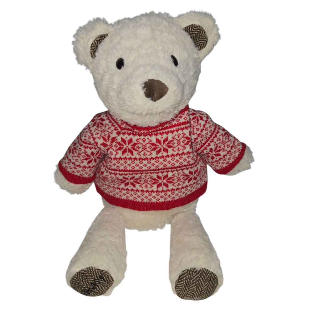 Scentsy Buddy Plush Polar Bear‎ with Red Nordic Sweater 15 Inch Iced Pine